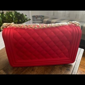 Red Jelly Bag fashion purse Crossbody Chain